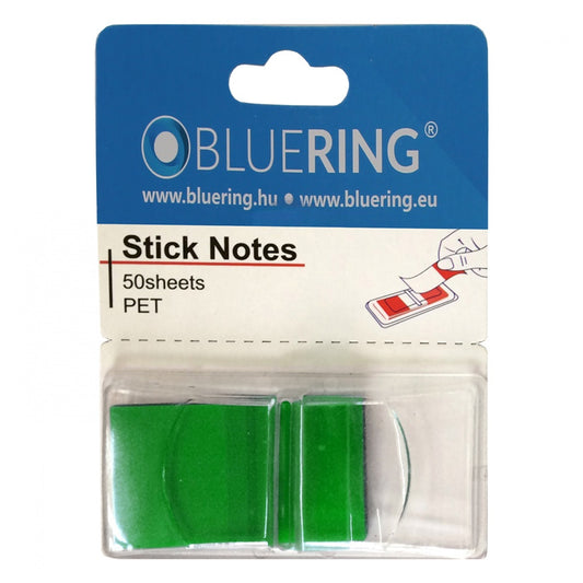 Jelölőcímke 25x45mm, 50lap, műanyag Bluering® zöld kép