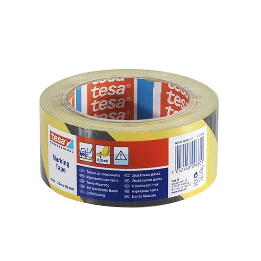 Jelölőszalag 50mmx33m Tesa fekete/sárga kép