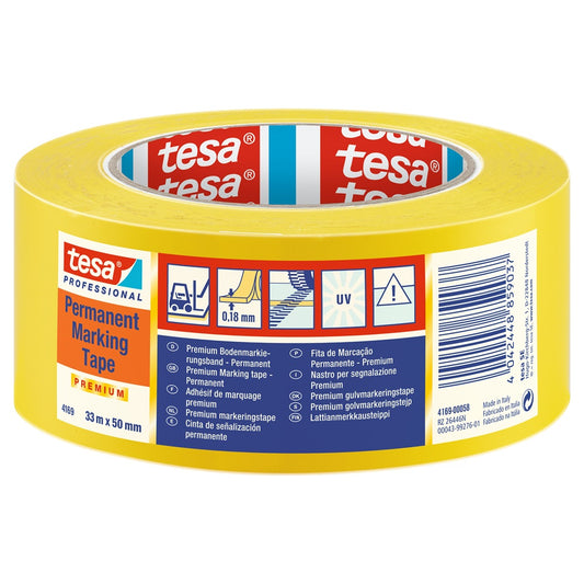 Jelölőszalag figyelmeztető 50mmX33m Tesa sárga kép