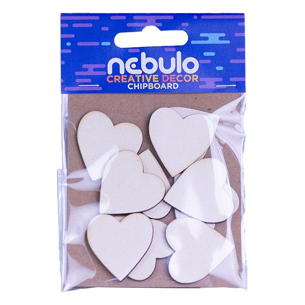 Karton dekoráció NEBULO mini szívek 10 darabos