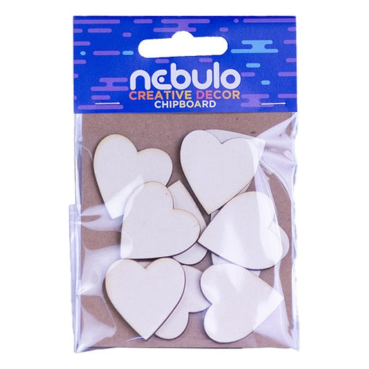 Karton dekoráció NEBULO mini szívek 10 darabos