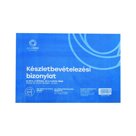 Készletbevételezési bizonylat anyag bevét A5 25x4lapos fekvő 12-111/V. 8 tételes kép