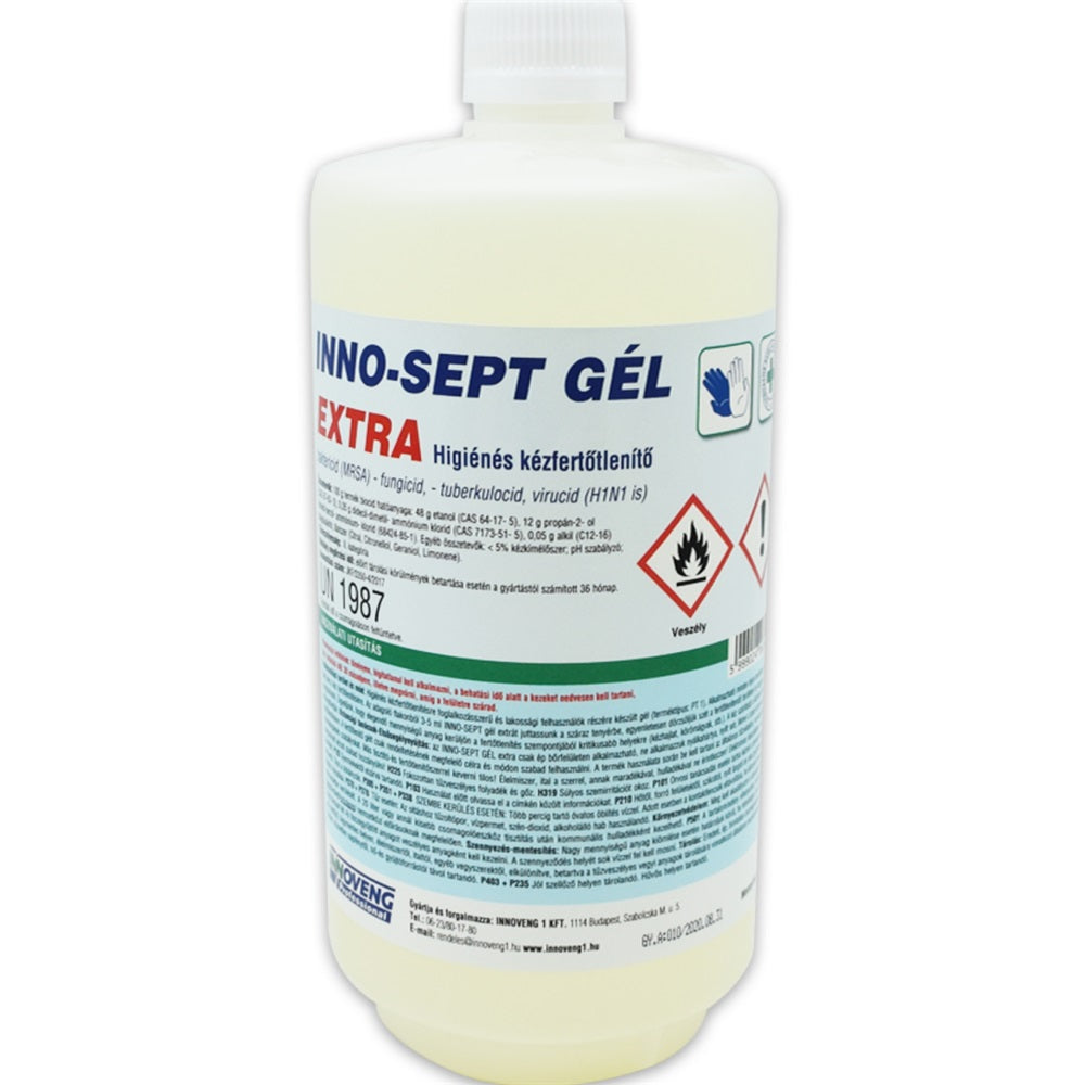 Kéz- és bőrfertőtlenítő gél kupakkal 1 liter INNO SEPT GÉL EXTRA kép