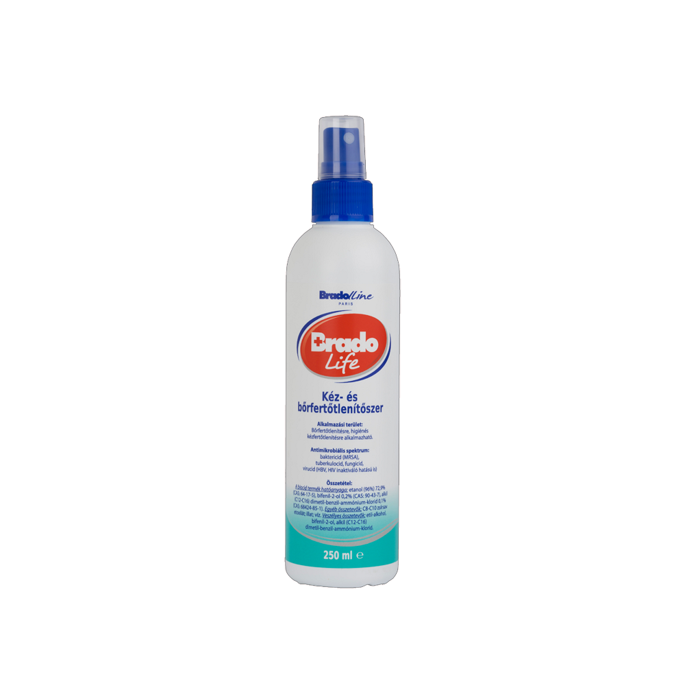 Kéz- és bőrfertőtlenítő pumpás 250 ml BradoLife kép