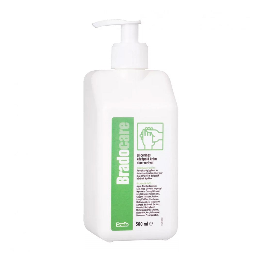 Kézbalzsam pumpás 500 ml glicerines Bradocare Aloe Vera kép