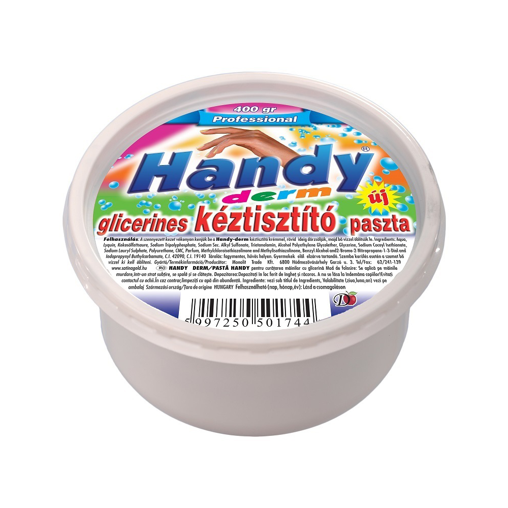 Kéztisztító paszta tégelyes 400 g glicerines Handy Derm kép
