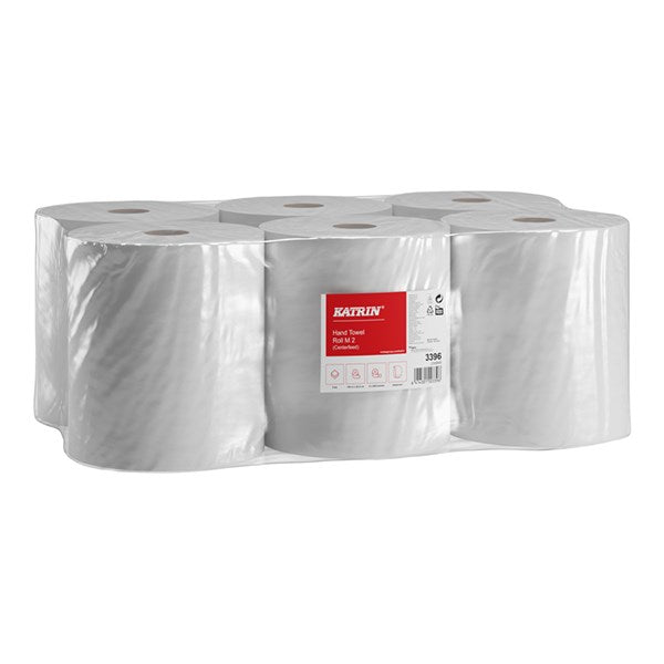 Kéztörlő tekercses KATRIN Medium 20 cm 600 lap fehér 2 rétegű 6 tekercs/csomag
