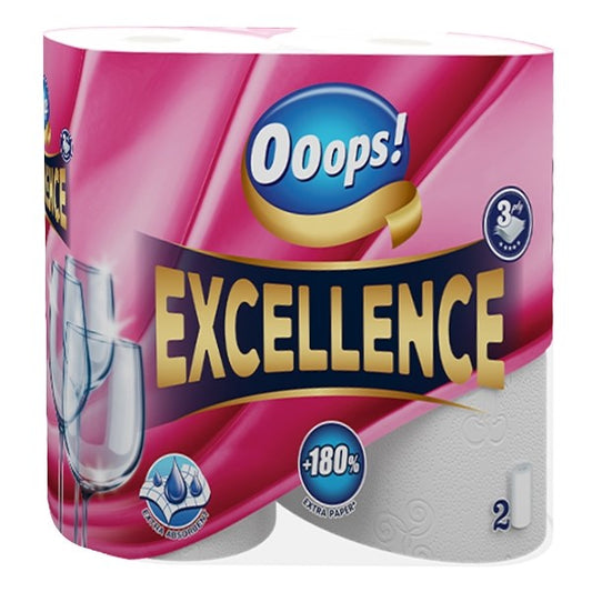 Kéztörlő tekercses háztartási OOOPS! Excellence 2 tekercses 3 rétegű