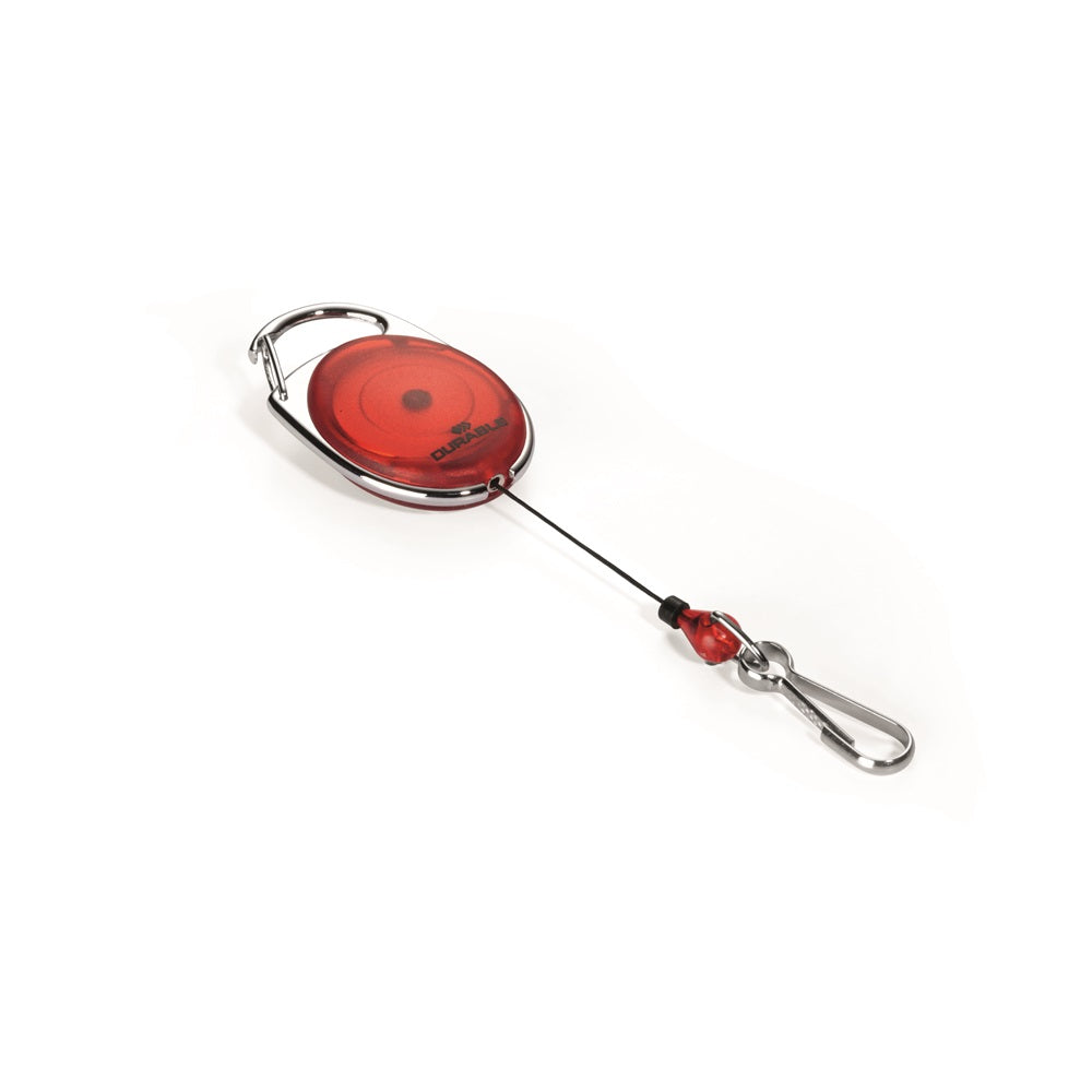 Névjegykártyatartó kihúzható karabineres, Durable with Snap Hook piros kép