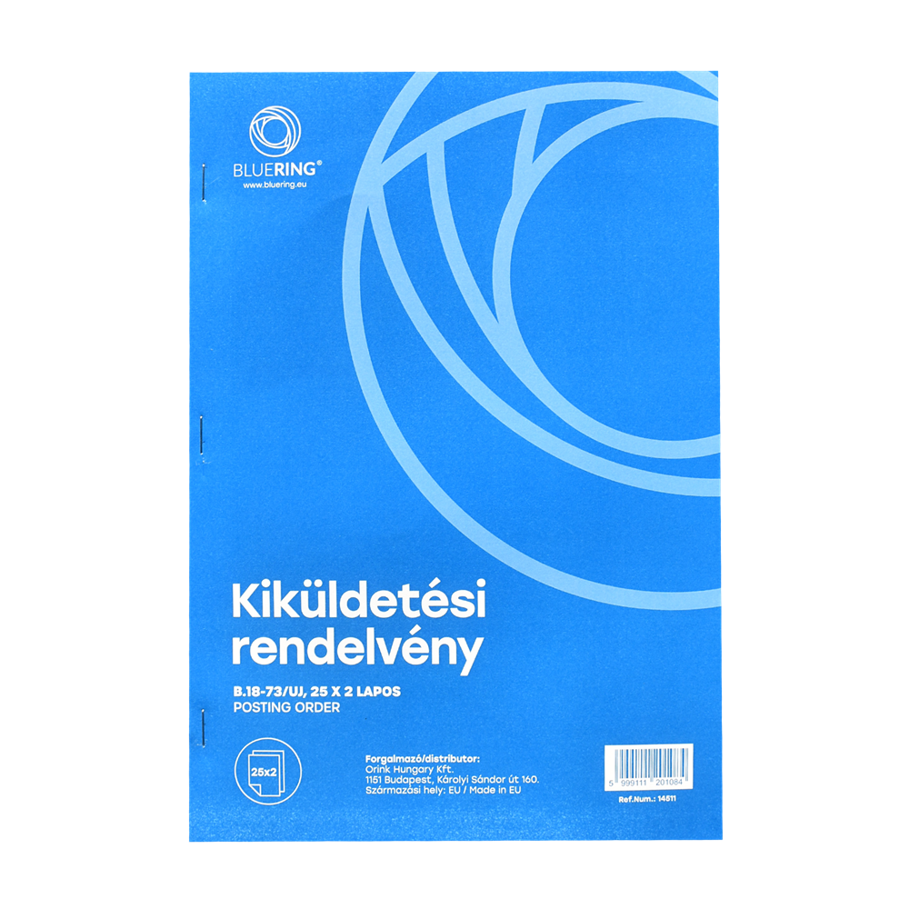 Kiküldetési rendelvény a hivatali, üzleti utazás költségtérítéshez A4, álló 25x2lapos B.18-73/UJ Bluering® kép