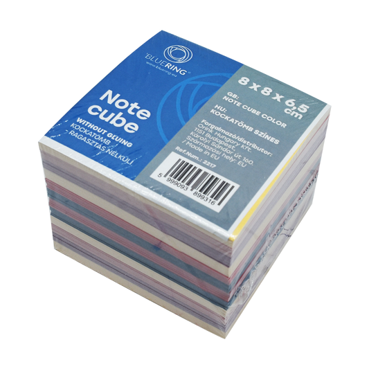 Kockatömb 8x8x6,5cm, ragasztás nélküli Bluering® színes kép