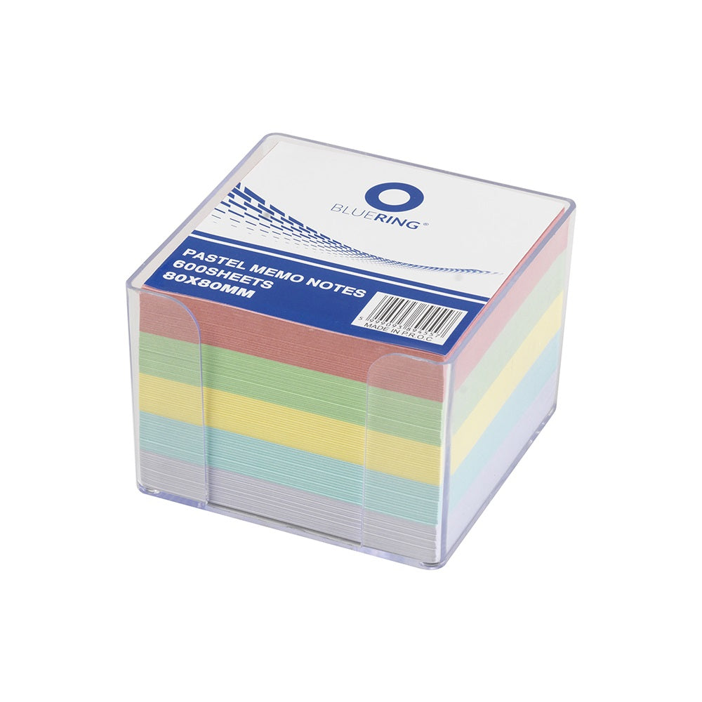 Kockatömb 8x8x6,5cm, ragasztás nélküli, transzparens tartóban színes pasztell 8x8x6,5cm, Bluering® kép