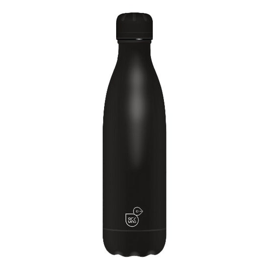 Kulacs duplafalú ARS UNA fém 500 ml Noir