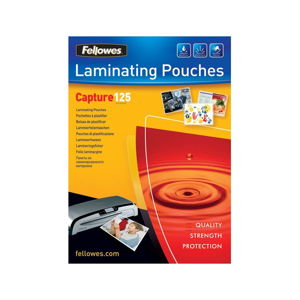 Lamináló fólia, 54x86mm, 125 mikron, fényes, 100 db/doboz, Fellowes® kép