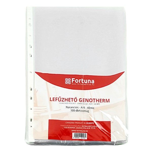 Lefűzhető genotherm FORTUNA A/4 40 mikron narancsos 100 darabos