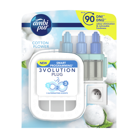 Légfrissítő elektromos kezdőcsomag 20 ml Ambi Pur 3 Volution Cotton Flower kép
