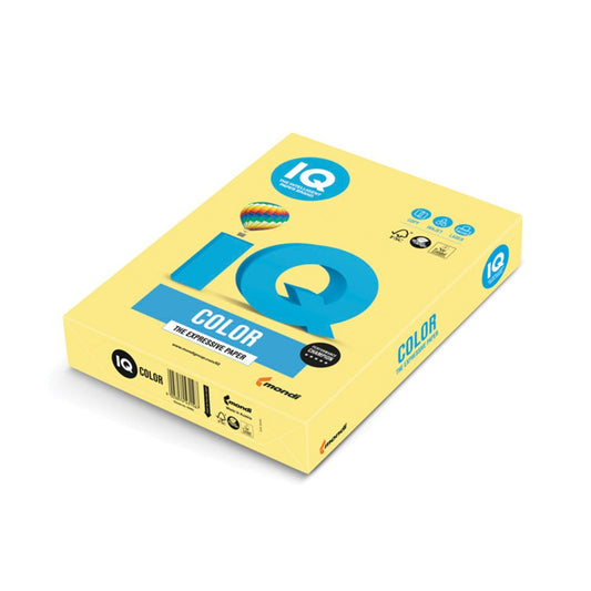 Másolópapír, színes, A4, 160g. IQ Color YE23 250ív/csomag, pasztel sárga kép