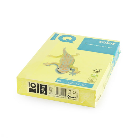 Másolópapír, színes, A4, 80g. IQ Color 500ív/csomag, neon sárga kép