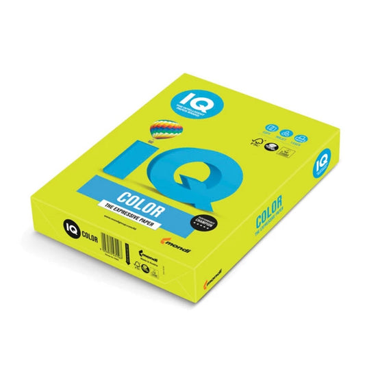 Másolópapír, színes, A4, 80g. IQ 500ív/csomag, neon zöld kép