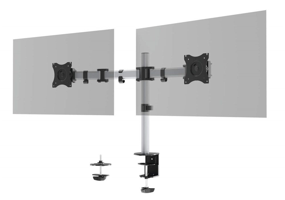 Monitortartó kar DURABLE Select asztali 2 képernyőhöz ezüst