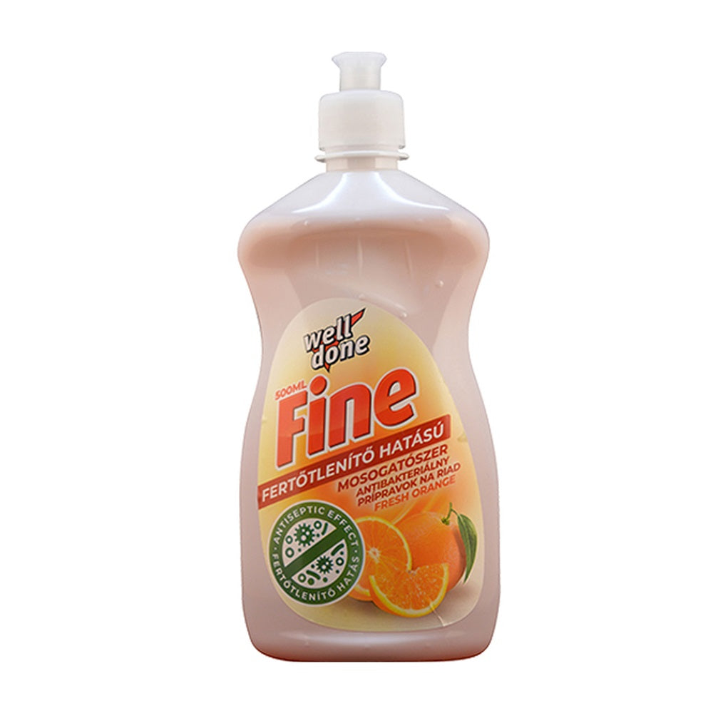 Mosogatószer 500 ml fertőtlenítő hatással Well Done narancs kép