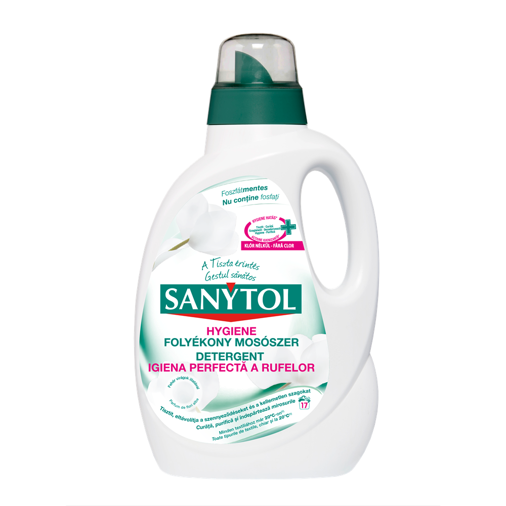 Mosógél 1,65 liter (17 mosás) fehér és színes ruhákhoz Sanytol Hygiene kép