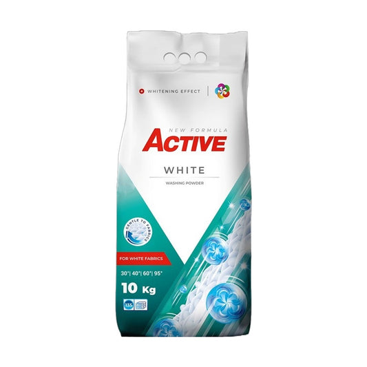 Mosópor 10 kg (130 mosás) zsákos fehér ruhákhoz Active White kép