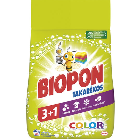 Mosópor 2,1 kg (35 mosás) színes ruhákhoz Biopon Takarékos kép