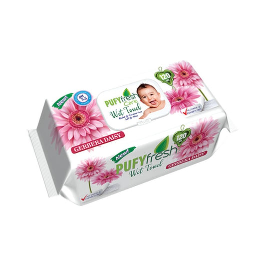 Nedves törlőkendő 120 lap/csomag Pufy Fresh kép