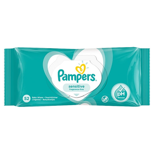 Nedves törlőkendő 52 lap/csomag Pampers Sensitive kép