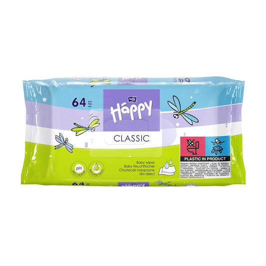 Nedves törlőkendő E-vitaminnal 64 lap/csomag Bella Happy Classic kép