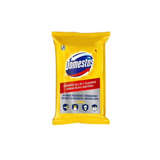 Nedves törlőkendő fertőtlenítő hatással 60 lap/csomag Domestos citrom kép