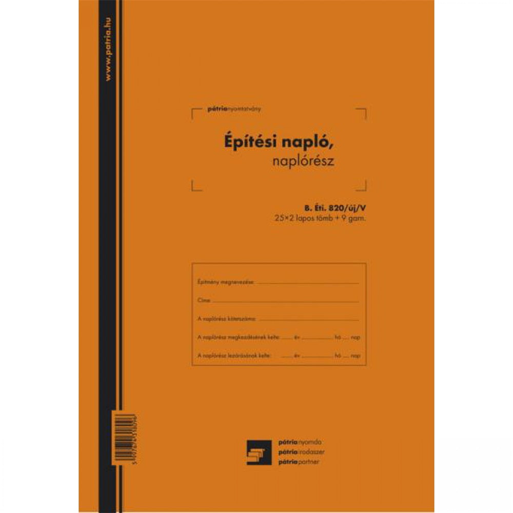 Építési napló 25x3lapos +9 db 3lapos garnitúra B.ÉTI.820/V kép