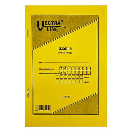 Nyomtatvány számlatömb VECTRALINE A/5 50x3 álló 1 áfás