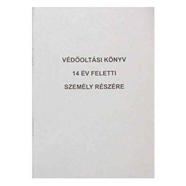 Nyomtatvány védőoltási könyv PÁTRIA 14 év feletti személy részére A/6