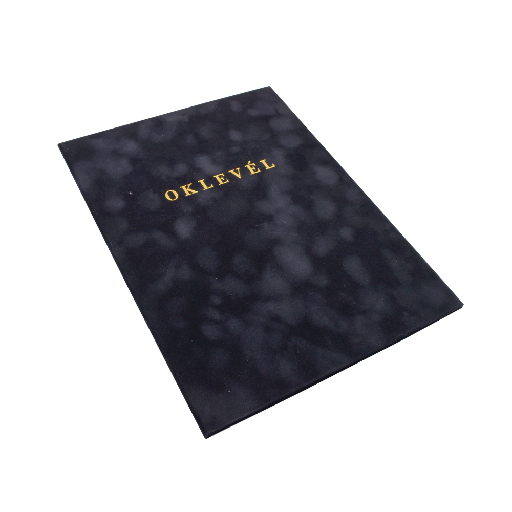 Oklevéltartó A4, prémium, arany nyomattal, Bluering® fekete kép
