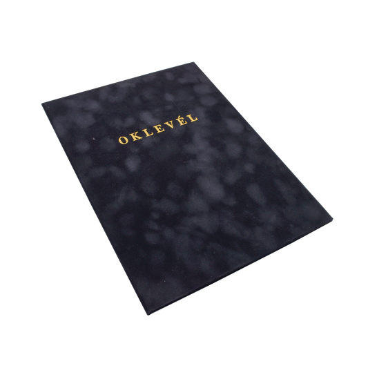 Oklevéltartó A4, prémium, arany nyomattal, Bluering® fekete kép