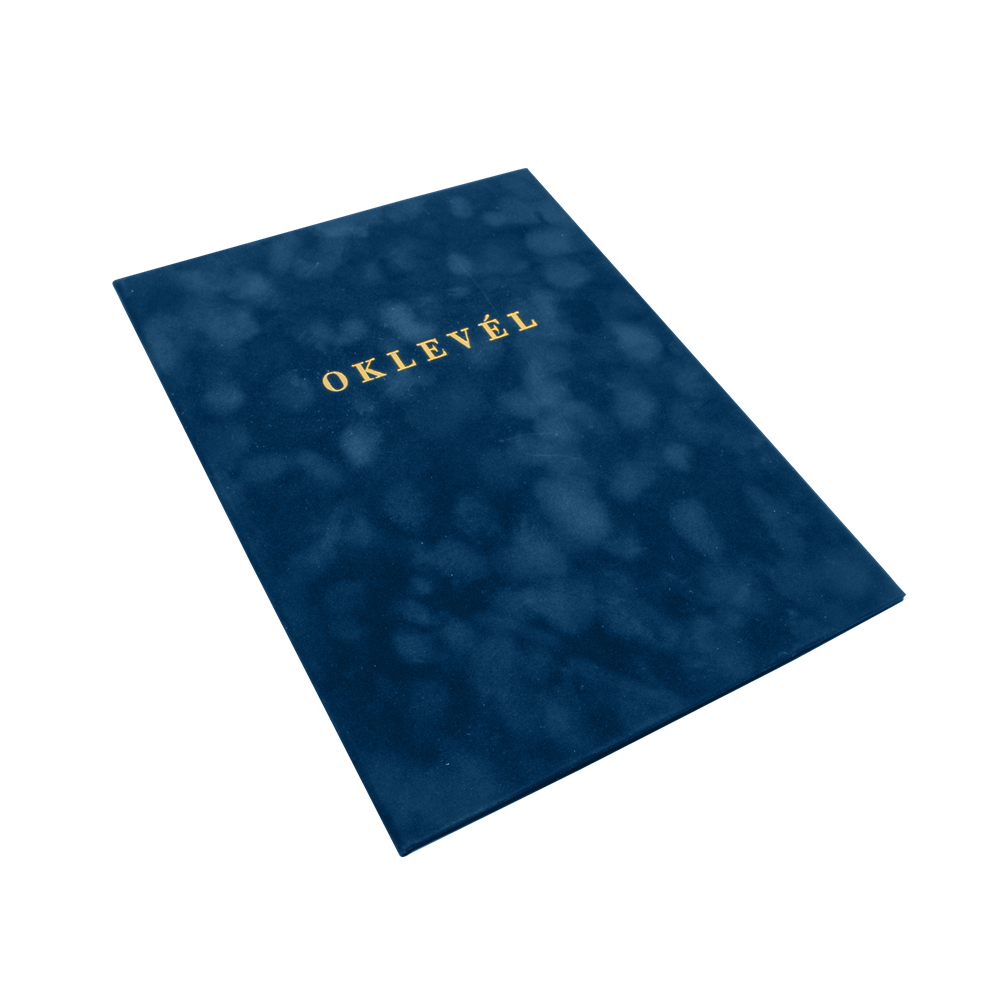 Oklevéltartó A4, prémium, arany nyomattal, Bluering® kék kép
