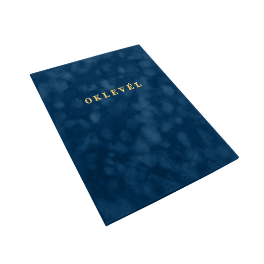 Oklevéltartó A4, prémium, arany nyomattal, Bluering® kék kép