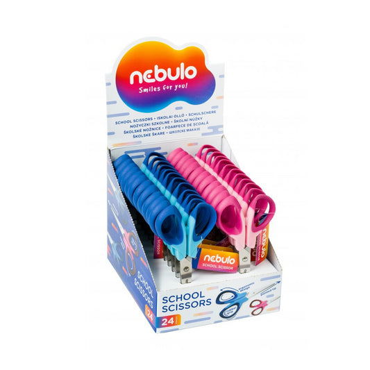 Olló 21cm, hegyes, ergonomikus, iskolai, Nebulo kép