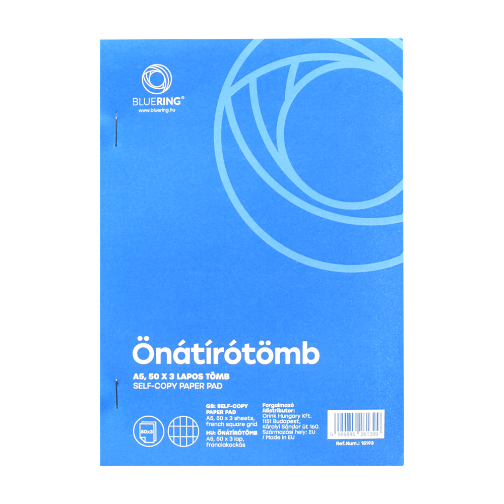 Önátírótömb A5, 50x3lapos franciakockás Bluering® kép