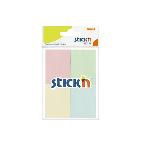 Öntapadós jegyzettömb STICK`N 38x51mm pasztell mix 4x50 lap