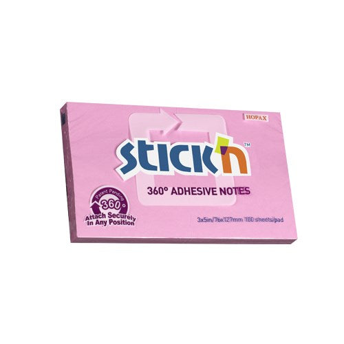 Öntapadós jegyzettömb STICK`N 76x127mm 360°-ban tapadó lila 100 lap