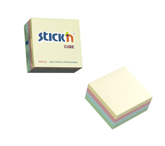 Öntapadós jegyzettömb STICK`N 76x76mm pasztell mix 400 lap