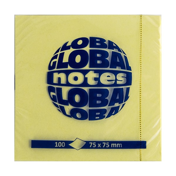 Öntapadós jegyzettömb GLOBAL Notes 3654-01 75x75mm sárga 100 lap