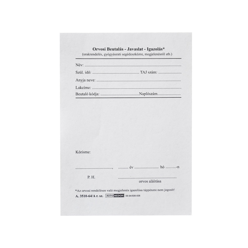 Orvosi beutalás-jav.-ig.  A.3510-64/a kép