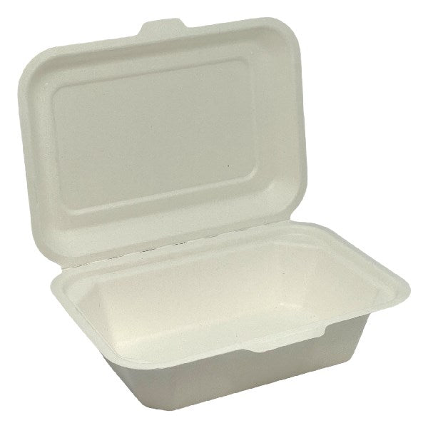 Papírdoboz eldobható ételes KOMP cukornád lebomló 18,28X13,71x6,85 cm natúr 150 darabos