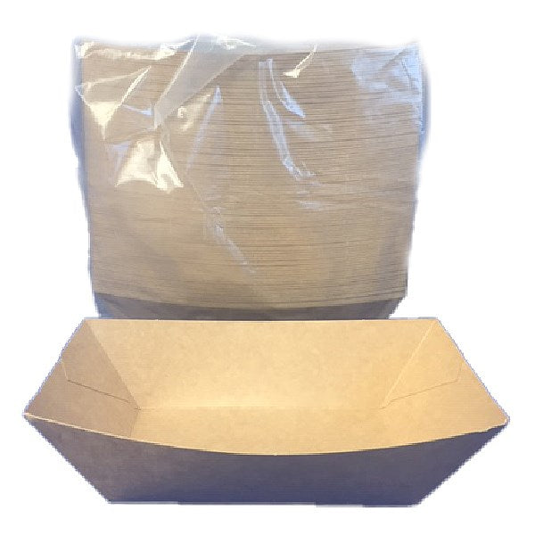 Papírtálka snack közepes 200x140x40mm kraft barna (csónak)  100 darabos