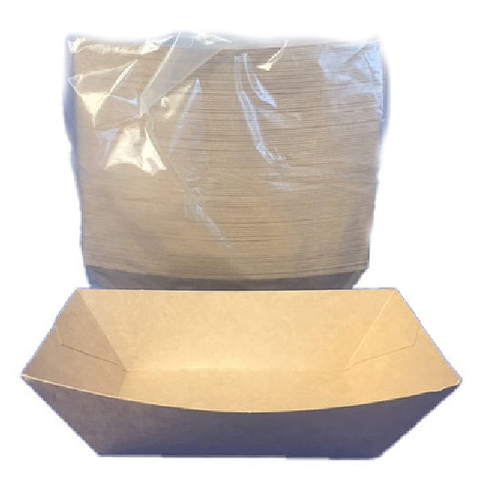 Papírtálka snack közepes 200x140x40mm kraft barna (csónak)  100 darabos