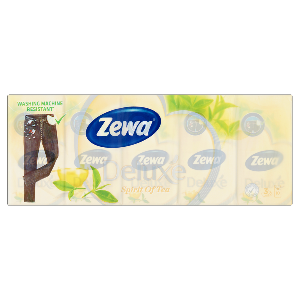 Papírzsebkendő 3 rétegű 10 x 10 db/csomag Zewa Deluxe Spirit of Tea kép
